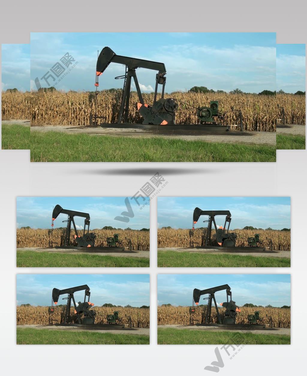 石油开采抽油机能源开发实拍视频素材