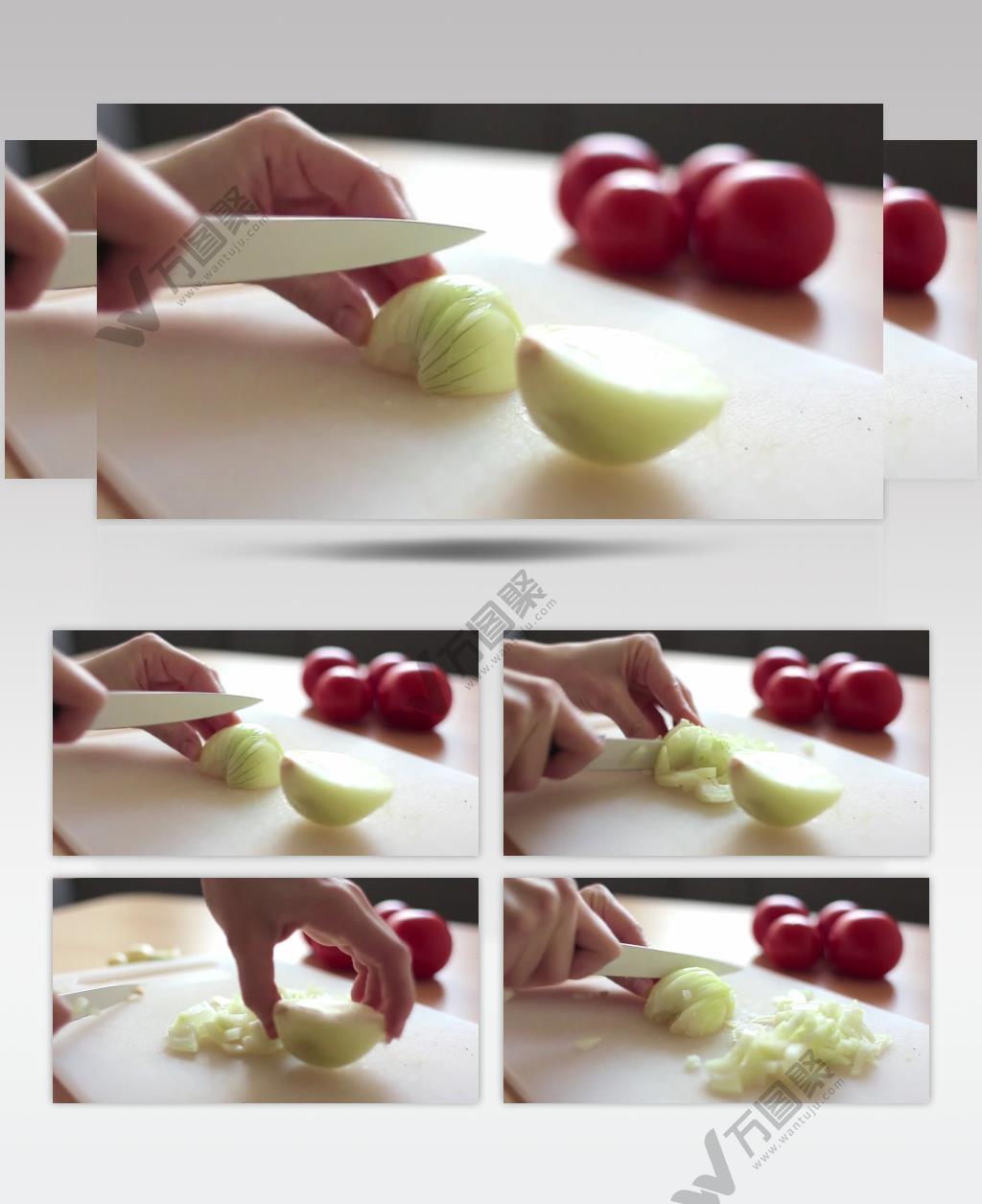 切菜切洋葱厨艺展示实拍视频素材