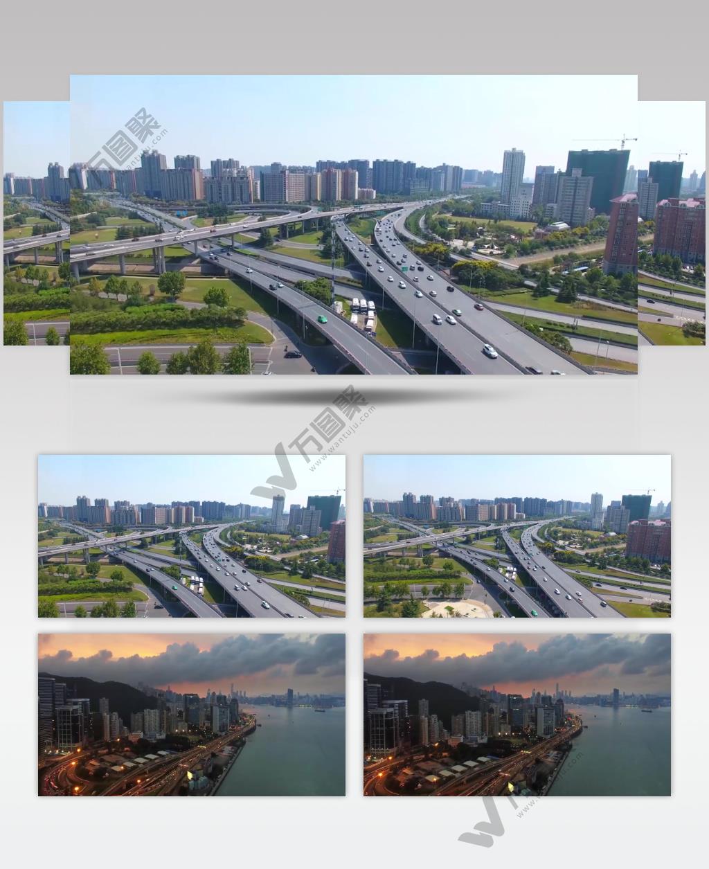 繁华都市公路交通实拍城市宣传视频素材