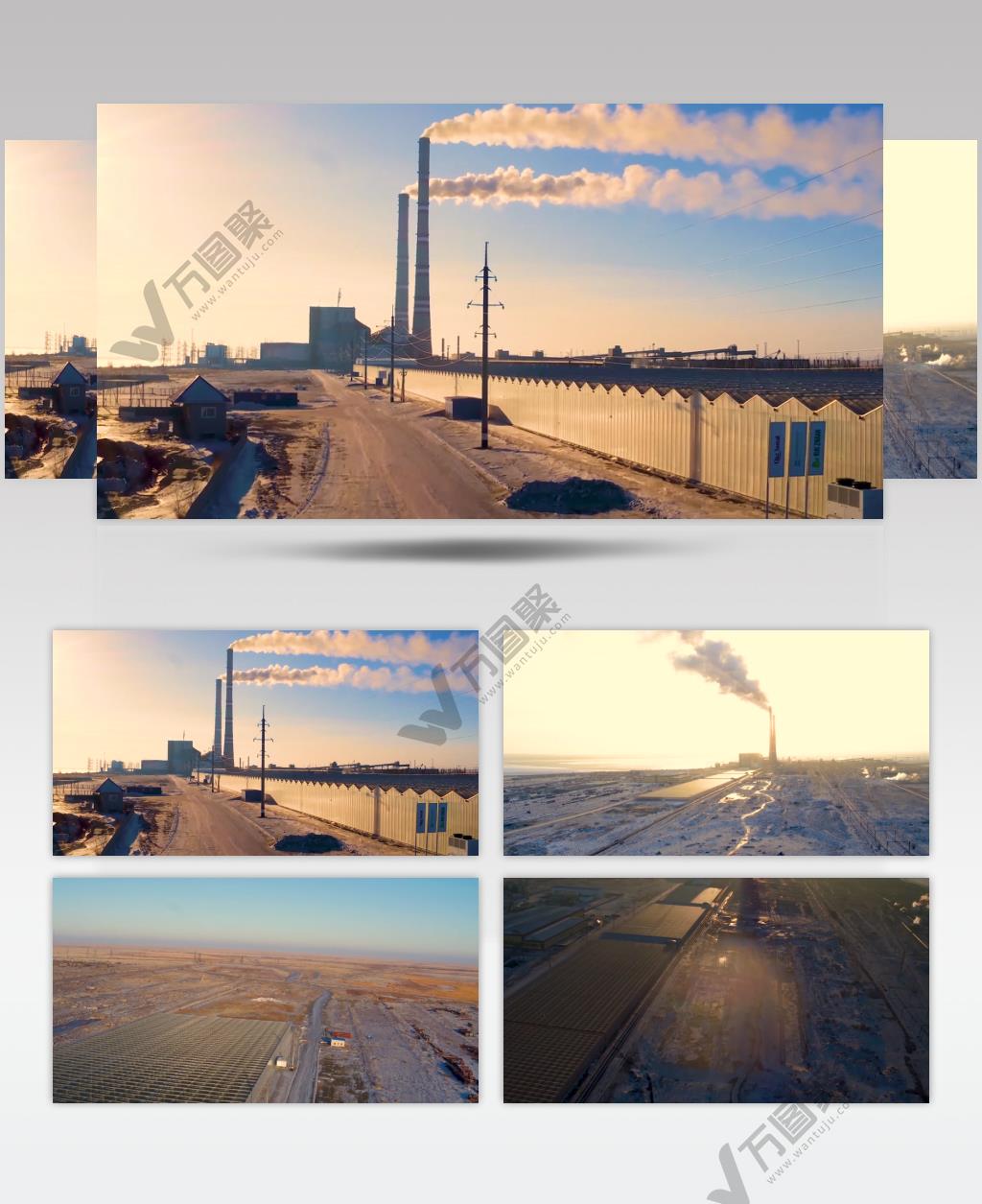 4K航拍大气工业环境污染能源环保背景视频