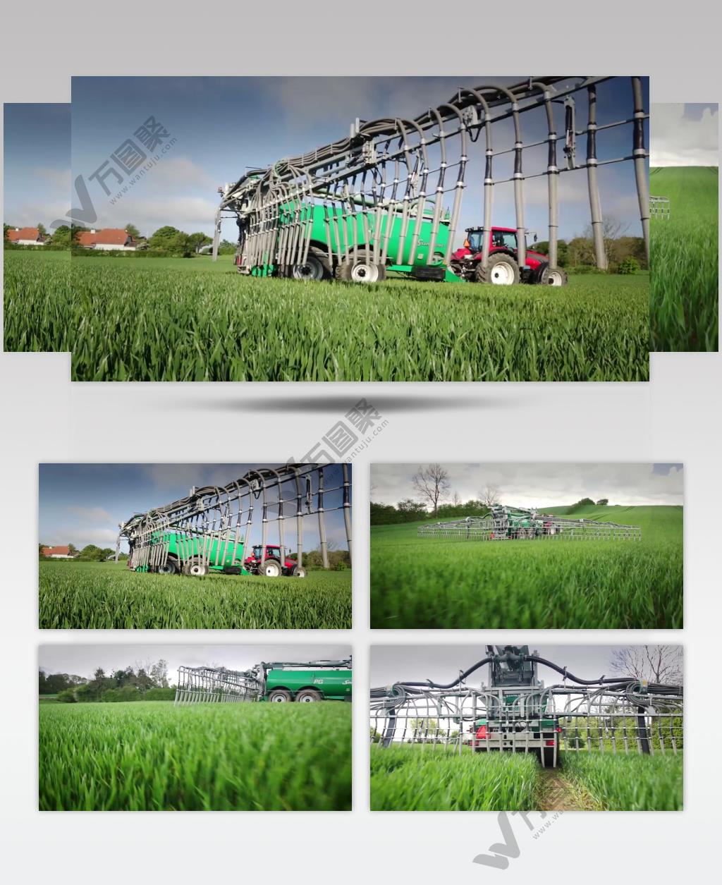 农业科技全自动机械化小麦施肥麦田农业管理实拍