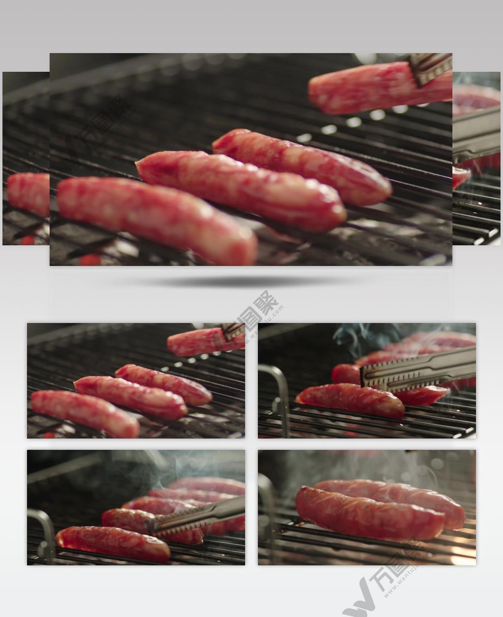 烤腊肠腊肠制作加工视频素材