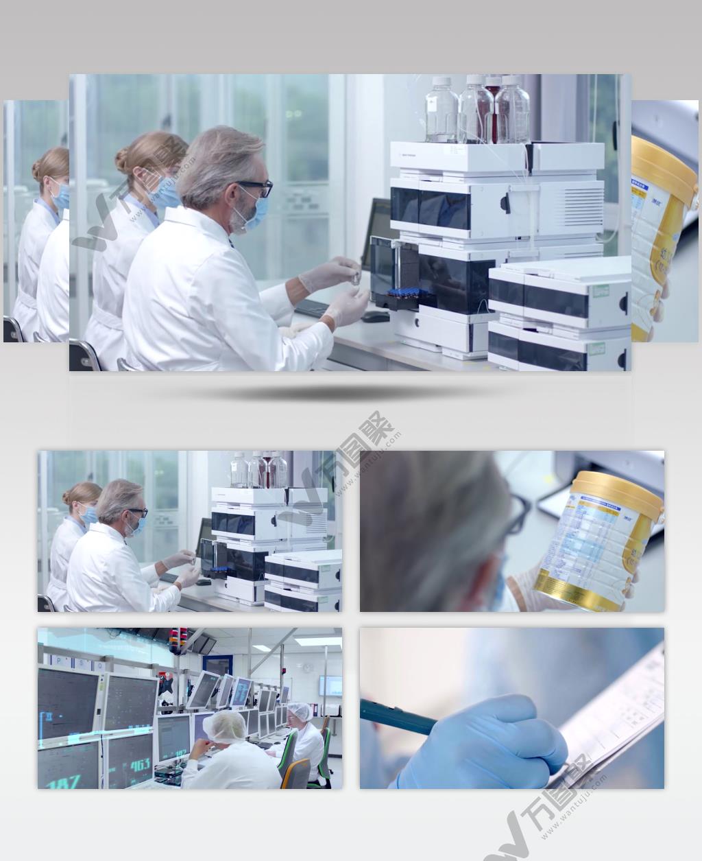 实拍进口奶粉质检乳制品生产线视频素材