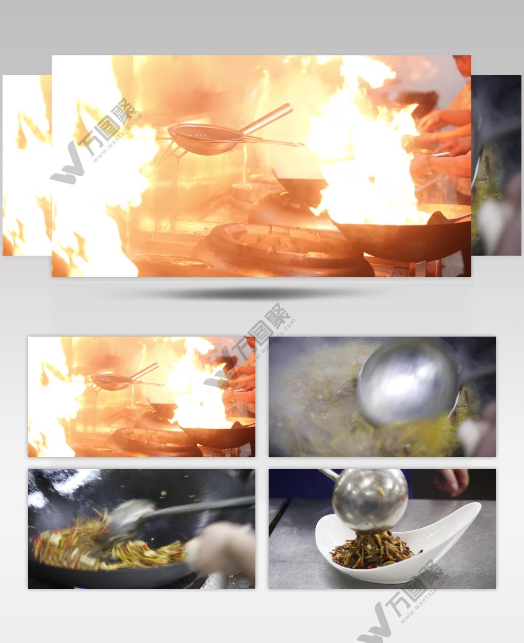 高清实拍烹制黄花菜美食背景视频