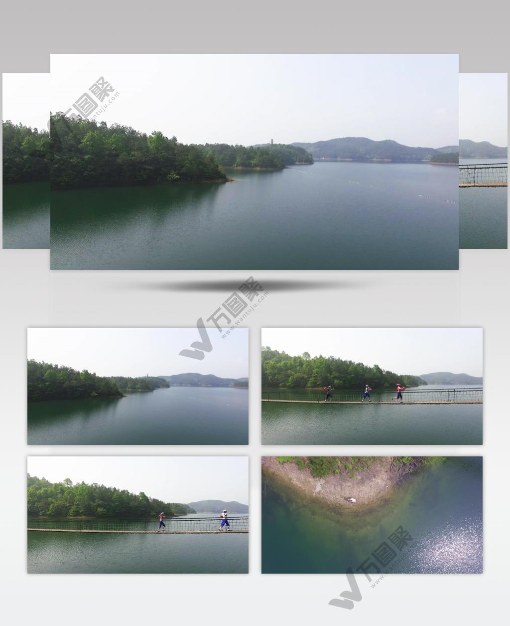 壮美秀丽青山绿水乡村水库风光视频素材