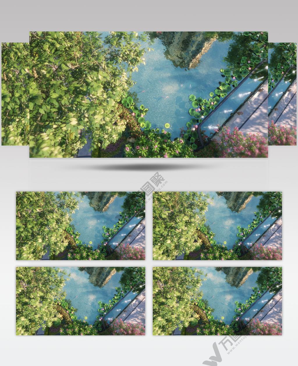 3D动画小区环境花园建筑视频素材