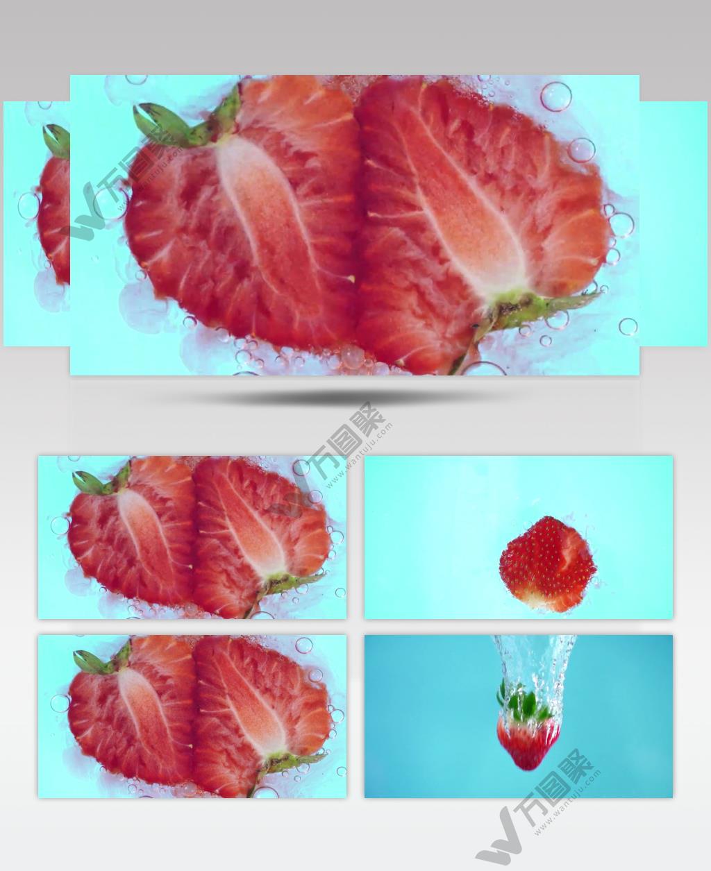 新鲜草莓水果视频素材