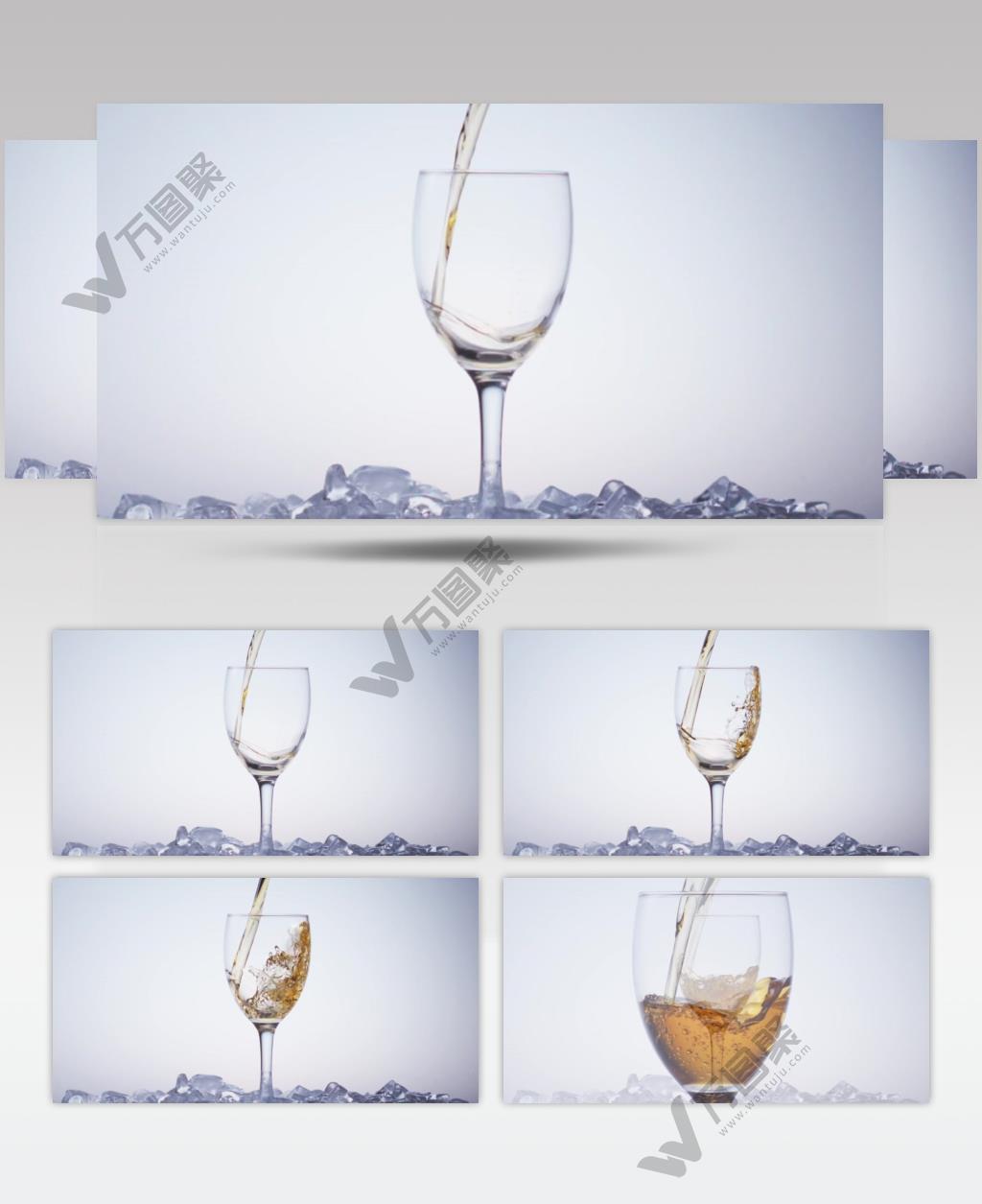 酒杯倒酒特写视频实拍素材