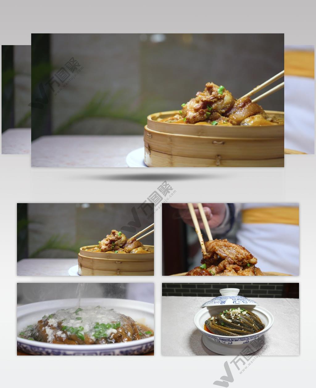 天门沔阳三蒸蒸菜美食4K视频素材