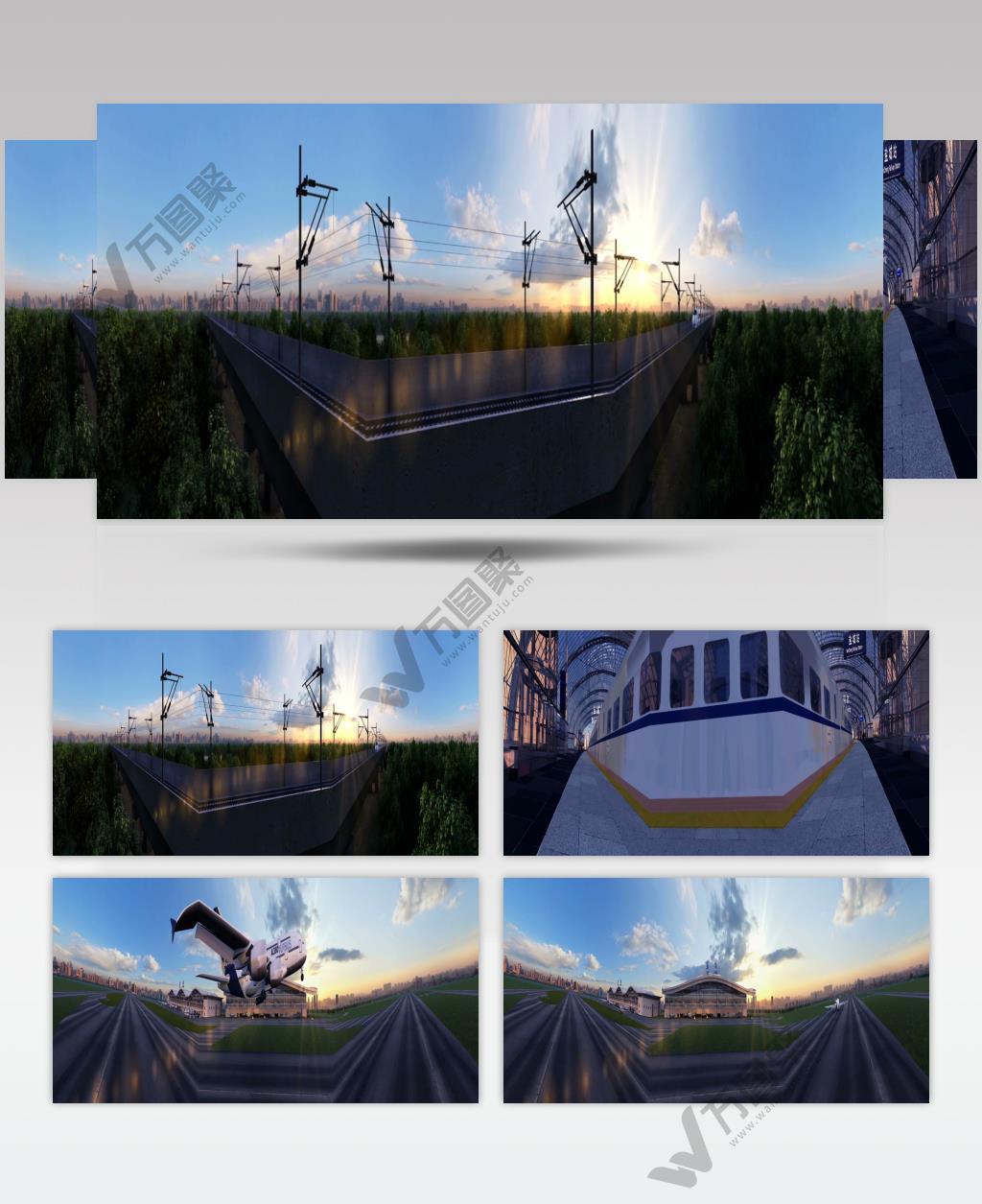 高铁飞机货船三维漫游动画视频素材