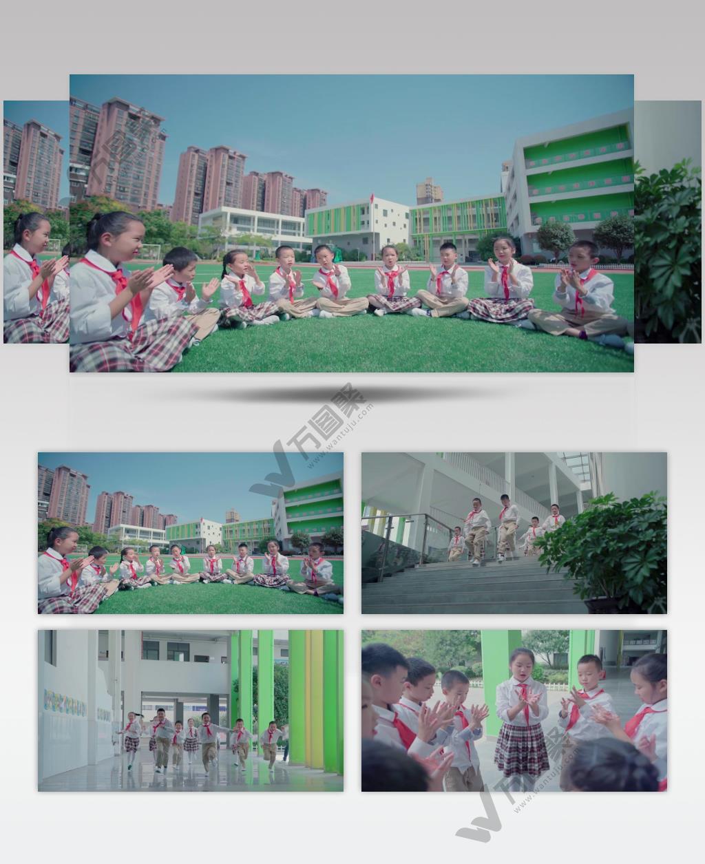 实拍小学生升旗敬礼看书上课视频素材