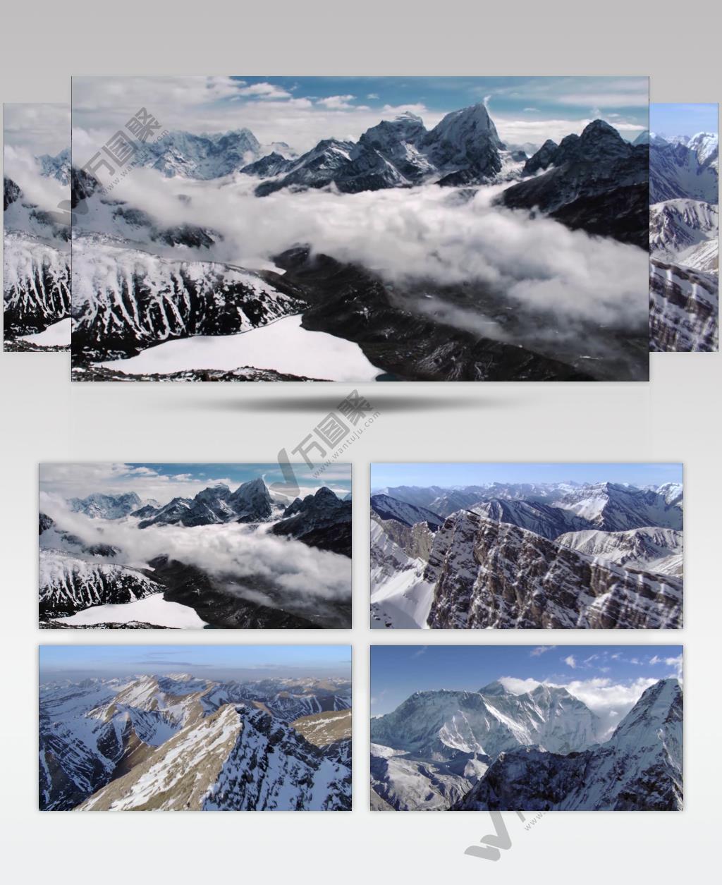 壮阔大气雪山山峰美景风光视频素材