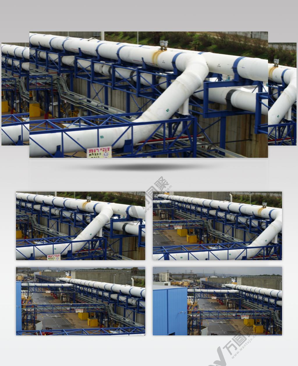 白天工程厂区管道线路环境记录慢动作镜头高清视频实拍