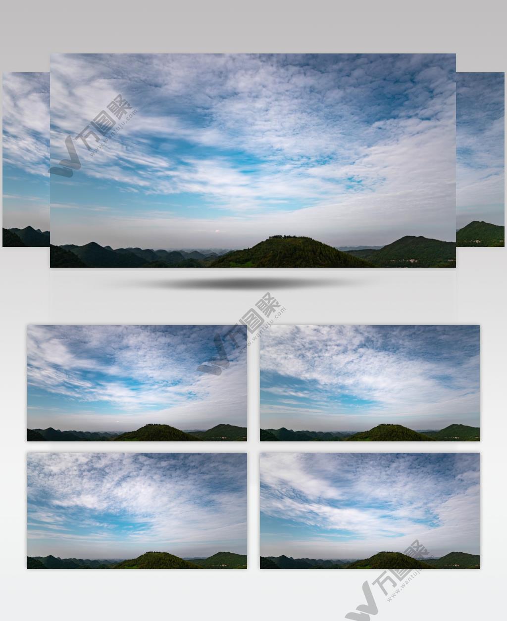 实拍清晨高山俯瞰多云多雾缭绕流云视频素材