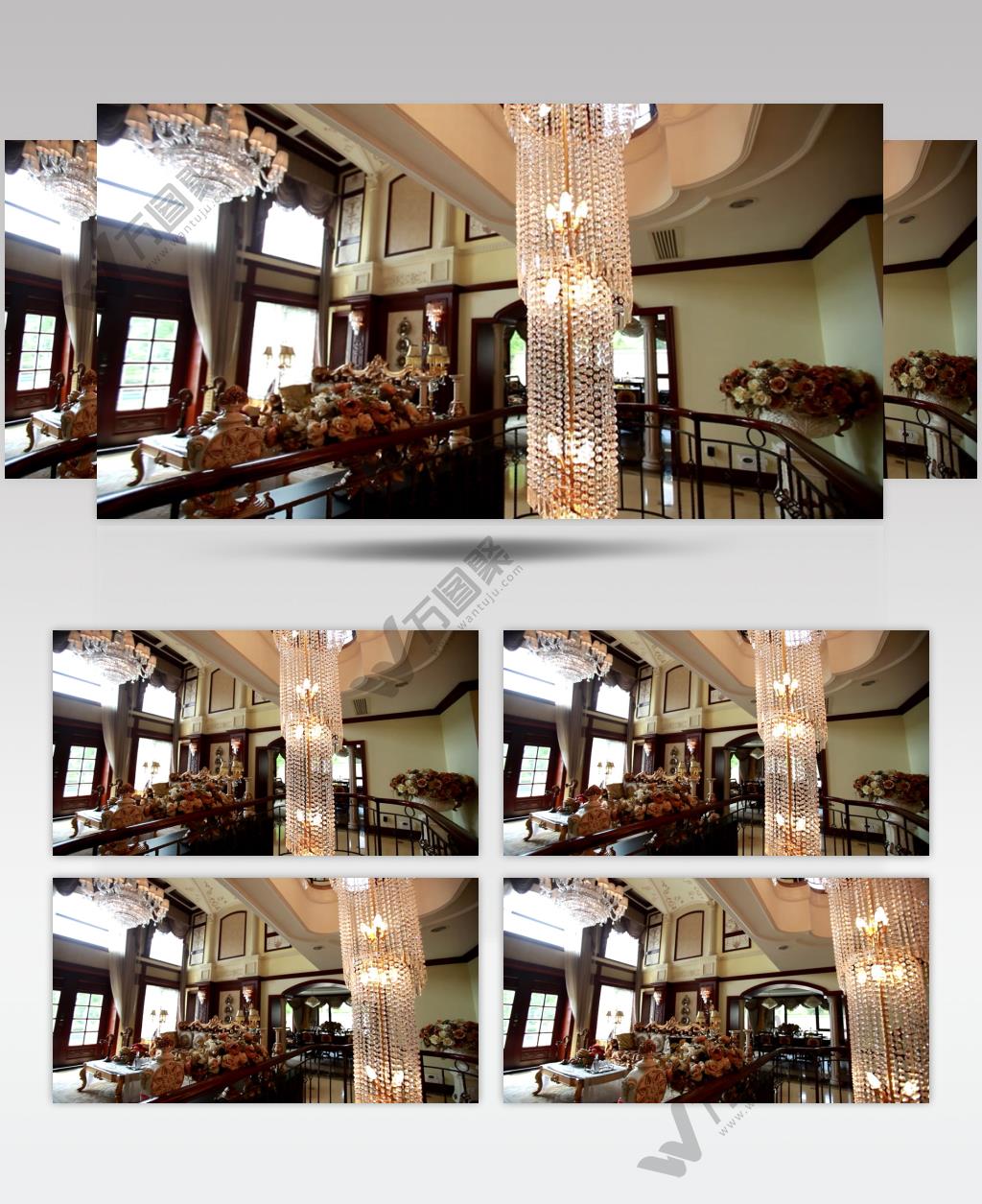 豪华别墅水晶吊灯地产样板间