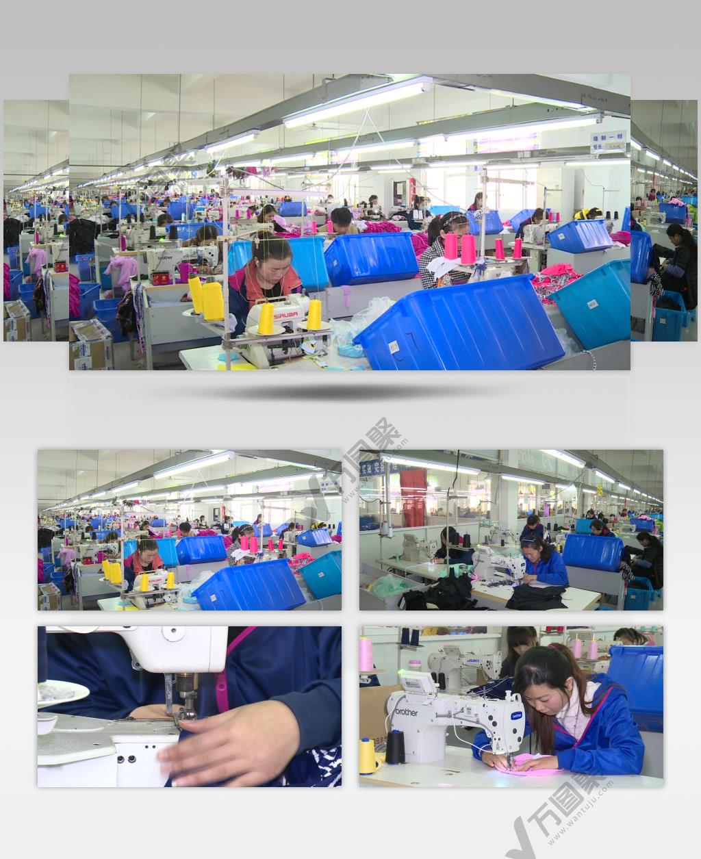 服装企业工人加工生产实拍高清视频