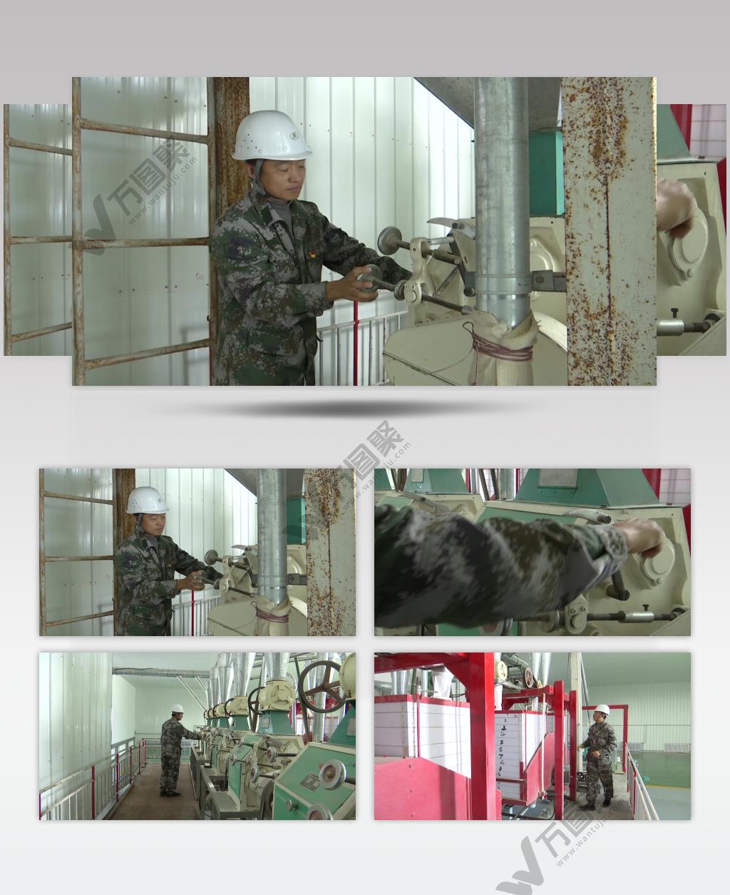 国家粮库管理员检查设备运行情况