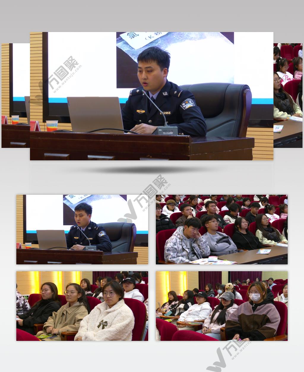 禁毒讲座进校园学生听课