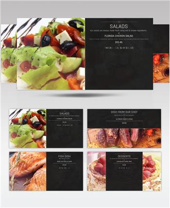 AE 15375 豪华餐厅菜单幻灯片 ae素材源文件