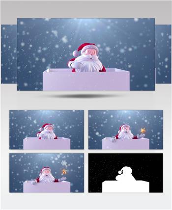 三维渲染圣诞老人角色3D动画