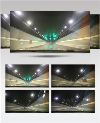 汽车行驶在地下隧道