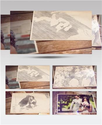 AE 16687 浪漫素描效果照片展示 ae素材源文件