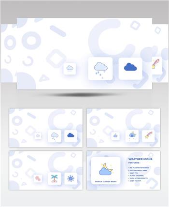 AE 15149 天气预告动画图标 ae素材