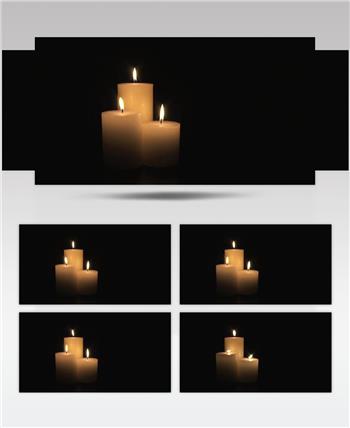 圣诞节黑暗中点三只蜡烛