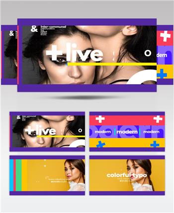 17496 简洁彩色片头