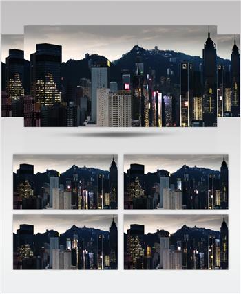 中国上海广州城市地标建筑高端办公楼夜景航拍宣传片高清视频素材城市夜景15