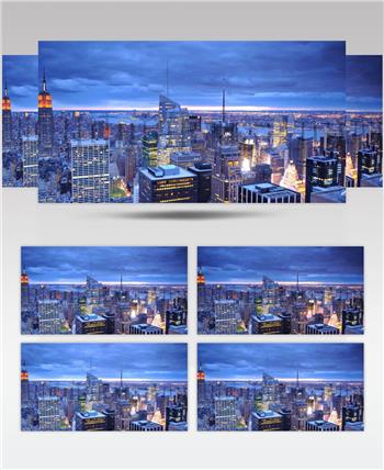 中国上海广州城市地标建筑高端办公楼夜景航拍宣传片高清视频素材城市夜景01