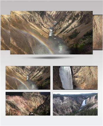 ［4K］ 山峡间的壮丽景色 4K片源 超高清实拍视频素材 自然风景山水花草树木瀑布超清素材