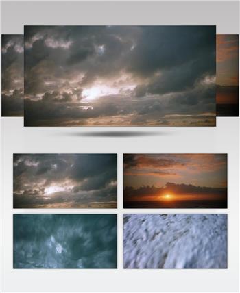 自然景观类海上日落和海滩脚印_batch中国高清实拍素材宣传片