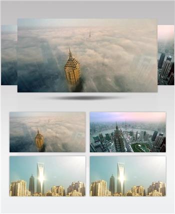中国上海广州城市地标建筑高端办公楼夜景航拍宣传片高清视频素材城市14