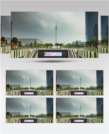 中国上海广州城市地标建筑高端办公楼夜景航拍宣传片高清视频素材城市05