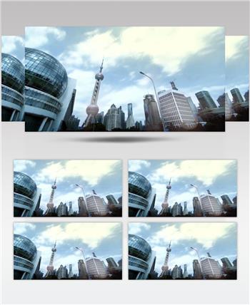 中国上海广州城市地标建筑高端办公楼夜景航拍宣传片高清视频素材城市40
