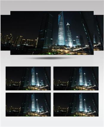 中国上海广州城市地标建筑高端办公楼夜景航拍宣传片高清视频素材城市15