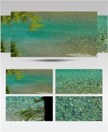 ［4K］ 青蓝色湖水 4K片源 超高清实拍视频素材 自然风景山水花草树木瀑布超清素材