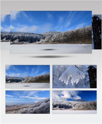 ［4K］ 高原雪景1 4K片源 超高清实拍视频素材 自然风景山水花草树木瀑布超清素材