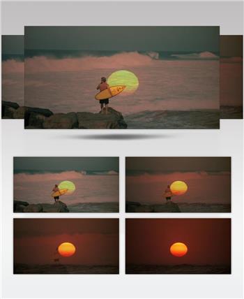 自然景观类海边太阳_batch中国高清实拍素材宣传片