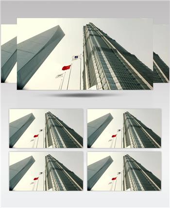 中国上海广州城市地标建筑高端办公楼夜景航拍宣传片高清视频素材城市30