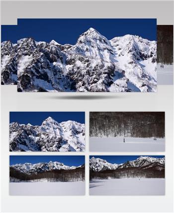 ［4K］ 高原雪景3 4K片源 超高清实拍视频素材 自然风景山水花草树木瀑布超清素材