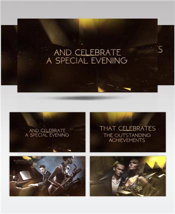 AE：金色颁奖栏目包装模板ae特效素材下载网站