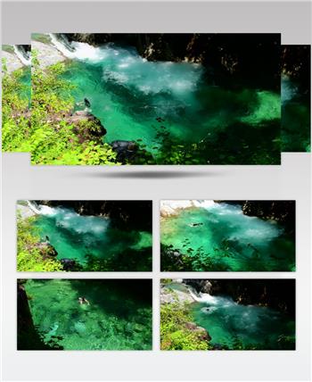 ［4K］ 清澈的溪流 4K片源 超高清实拍视频素材 自然风景山水花草树木瀑布超清素材