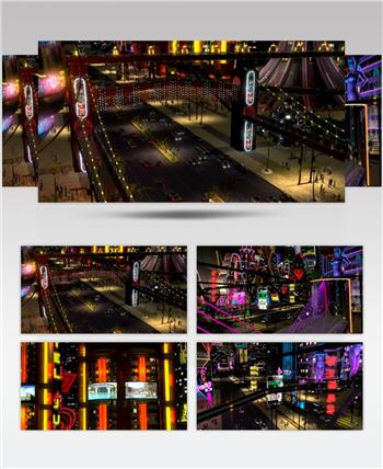 A266-3D科幻未来酒吧街开场片头 酒吧视频 dj舞曲 夜店视频
