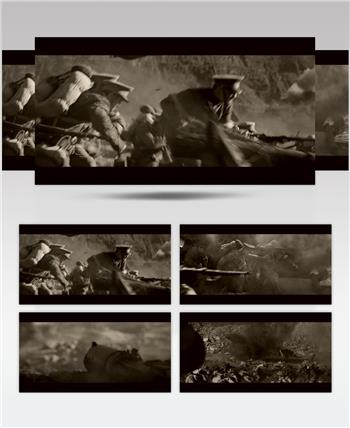 抗战打仗视频素材 抗日战争红军长征 解放战争新中国成立视频素材13