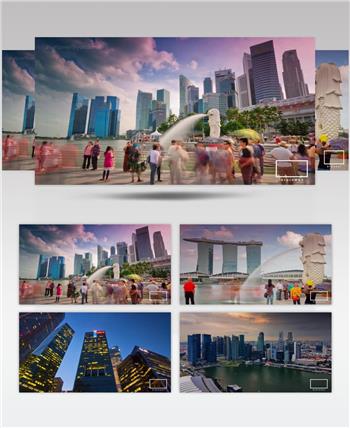 V-332新加坡延时摄影 美丽风景延时拍摄 视频