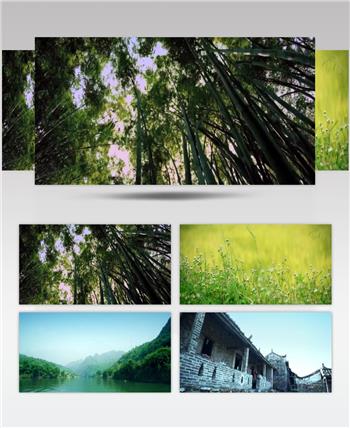 青山 绿水 风景 如画 太阳 湖泊 花草 视频素材 高清视频 村落 神秘 竹林