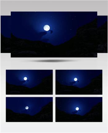 夜空和星空中的明月