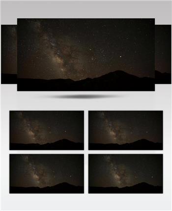 延时摄影银河在夜空中移动